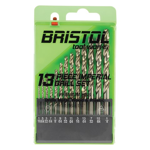 BRISTOL TOOL WORKS 13 PIECE IMPERIAL DRILL SET 